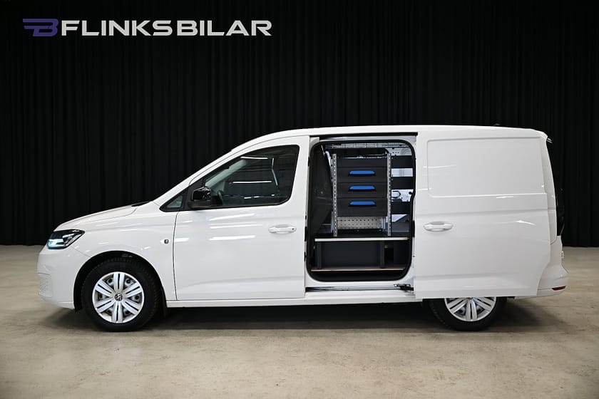 Bild 1 av Volkswagen Caddy Cargo Maxi DSG 122HK Inredd|Dubbelgolv|Nedlackad|LED|Moms|SeUtr!!