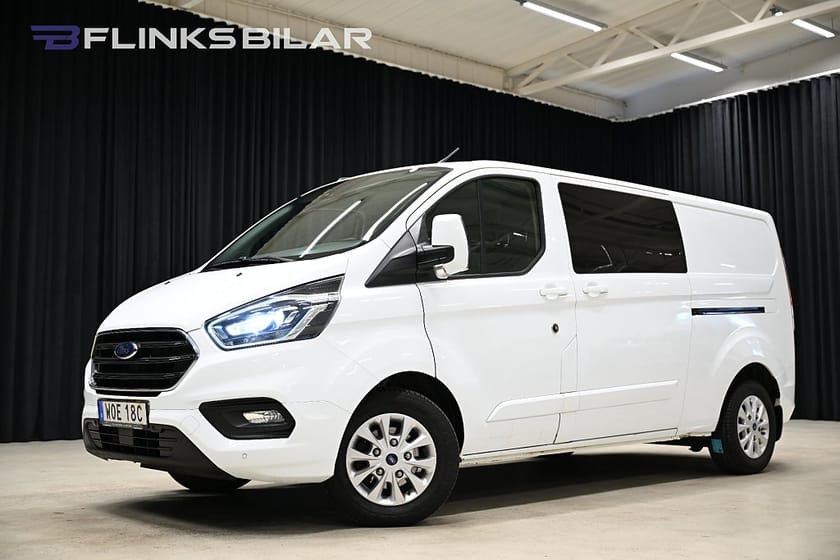 Bild 1 av Ford Transit Custom 340 Crew Van 170HK Automat|Dubbelhytt|CrewVan|LED|Nedlackad