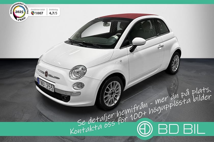 Bild 1 av Fiat 500C Fiat 1.2 LOUNGE TAKLUCKA NYSERVAD