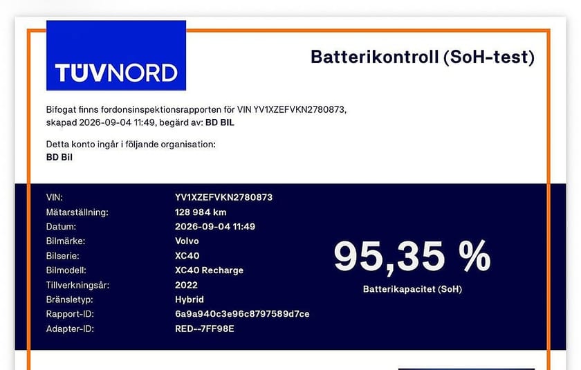 Bild 2 av Volvo XC40 Recharge Pro H/K Panorama Dragkrok Backkamera