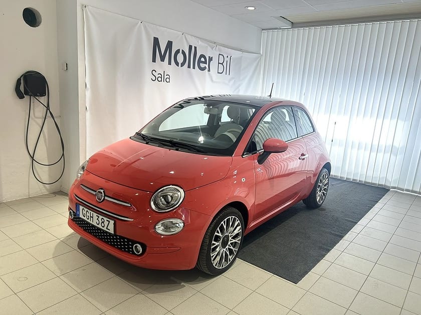 Bild 1 av Fiat 500 1.2 69hk Glastak|Nybesiktigad