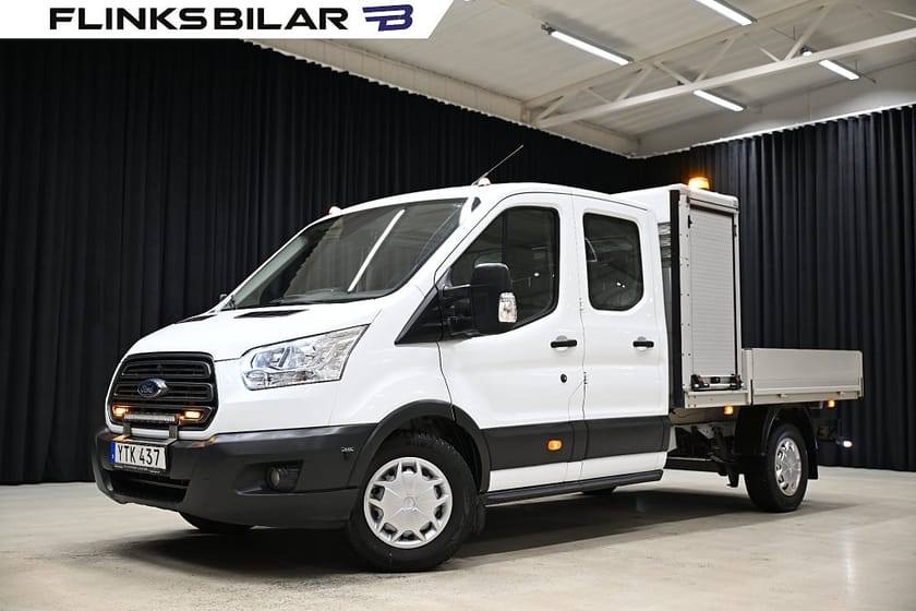 Bild 3 av Ford Transit 350 Chassi Dubbelhytt 170HK Dubbelhytt|Flak|Halvskåp|Inredd|NyKamrem|Moms