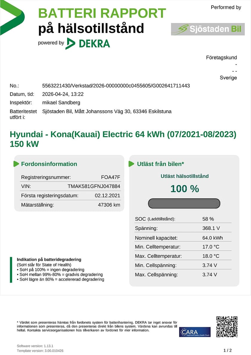 Bild 2 av Hyundai Kona Electric 64 kWh 204 hk Adv Kamera Navi Skinn HUD Adaptiv Farth