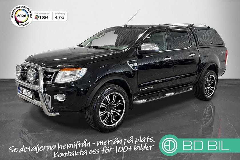 Bild 1 av Ford Ranger Dubbelhytt 2.2 TDCi 4x4 VÄRMARE KÅPA FRONTBÅGE DRAGKROK