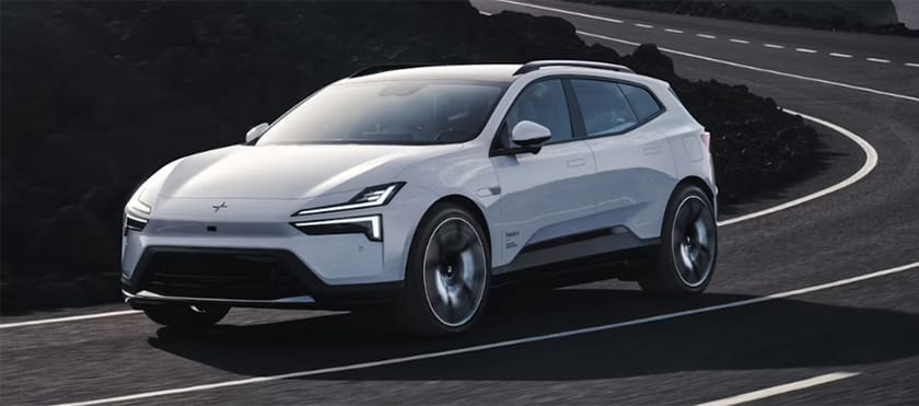 Polestar 4 SUV - sportbil med kombi bakgrundsbild