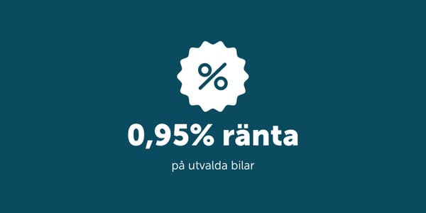 0,95% ränta på utvalda bilar