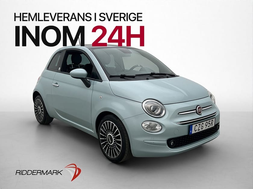 Bild 1 av Fiat 500 Hybrid Lounge 70hk Glastaklucka Sensorer Bluetooth