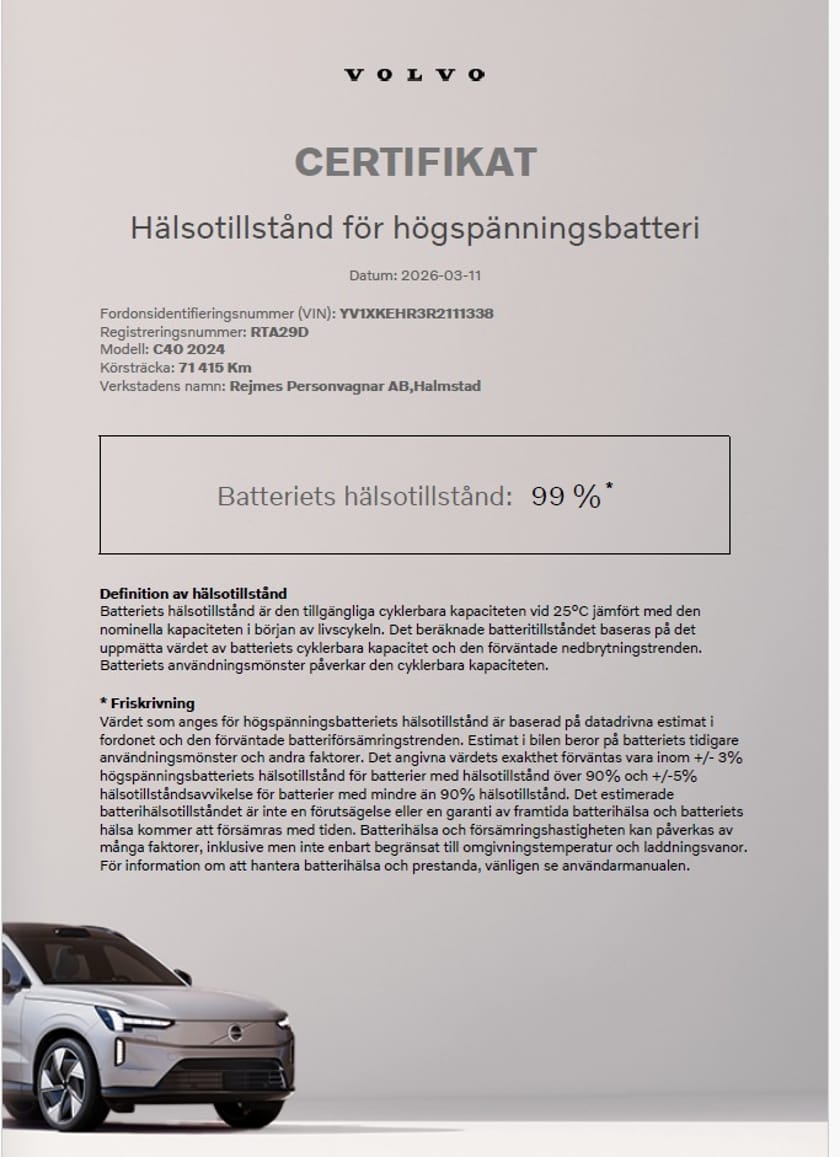 Bild 3 av Volvo C40 Recharge Single Motor Extended Range Ext Ultimate | Drag | 360° | H&K |