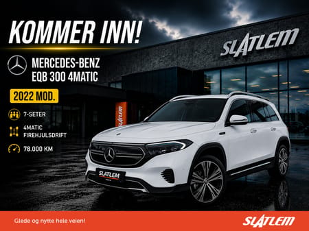 Mercedes-Benz EQB 300 4MATIC Panorama,rattvarme,7 seter,r-kamera++