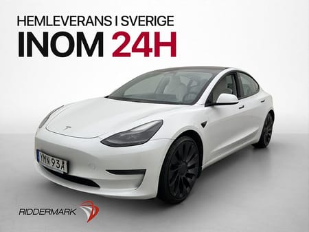 Tesla Model 3 Performance AWD Ljus interiör AP Pano MOMS