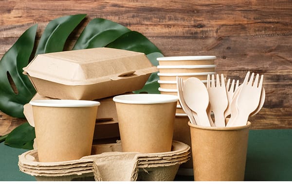 Muggar, bestick och förpackningar i papper