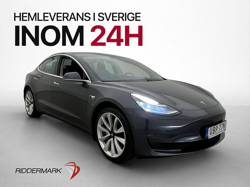 Bild 1 av Tesla Model 3 Long Range AWD 440hk Autopilot Kamera Sv-Såld