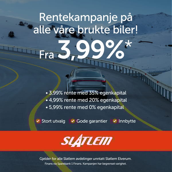 Rentekampanje på alle våre brukte biler Fra 3,99 % rente
