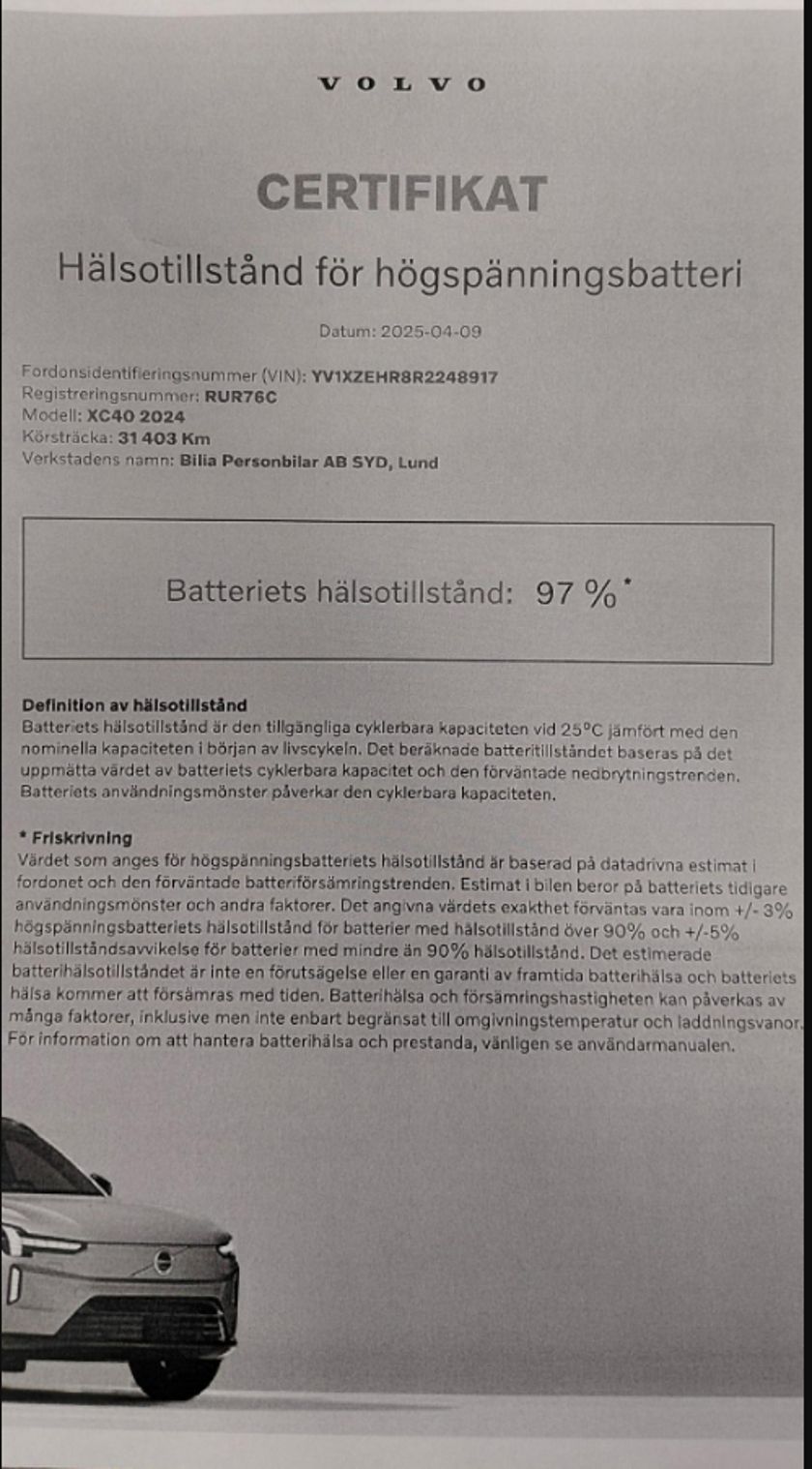 Bild 5 av Volvo XC40 Recharge Extended Range Core, Dragkrok, Backkamera