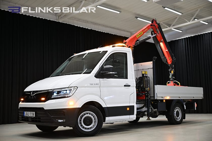 Bild 2 av MAN TGE Chassi 3.5t 163HK Flak|Kranbil|Palfinger|3.5ton-drag|Lågmil|Leasbar
