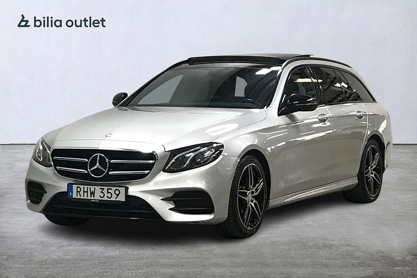Bild 1 av Mercedes-Benz E 220 T d AMG 194hk Nightpkt Panorama Navi Drag B-kamera
