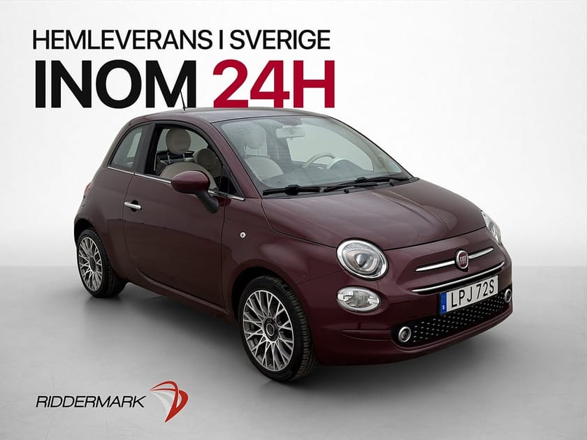 Bild 1 av Fiat 500 1.2 8V 69hk Lounge Pano P-Sensorer Halvskinn BT