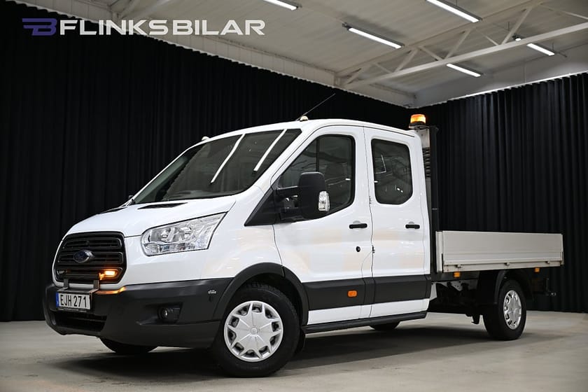 Bild 1 av Ford Transit 350 Chassi Dubbelhytt 170HK Dubbelhytt|Flak|Drag|Värmare|NyKamrem|Leasbar