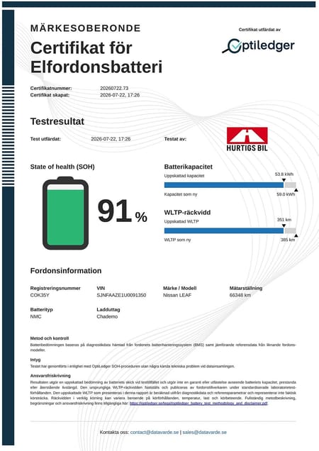 Nissan Leaf e+ 62 kwh