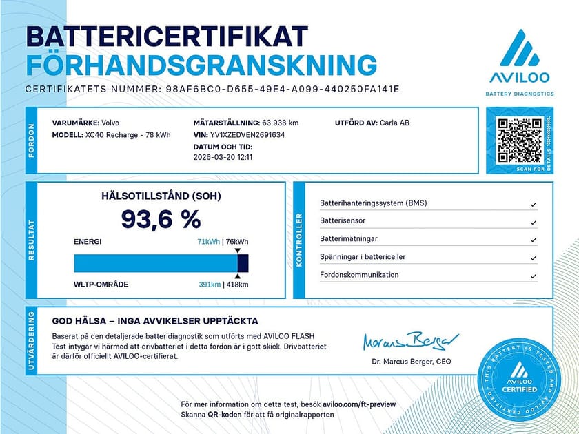 Bild 3 av Volvo XC40 P8 AWD Recharge Pro Drag Pano HK 360 BLIS