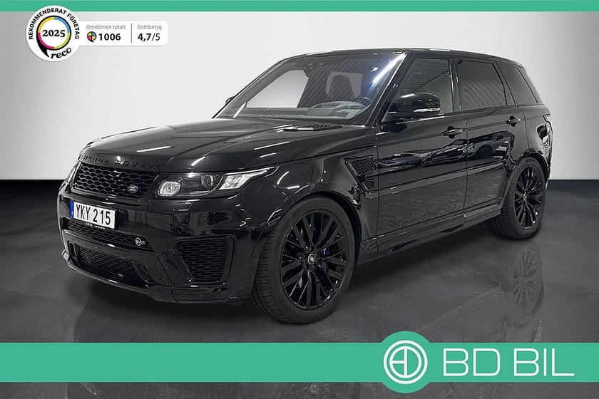 Bild 1 av Land Rover Range Rover Sport SVR 550HK PANO KOLFIBER SKALSTOLAR SESPEC