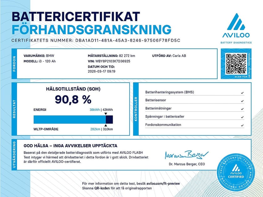 Bild 3 av BMW i3 120 Ah Comfort Advanced Farthållare Kamera Navi