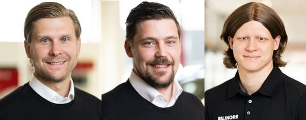 Våra säljare Niclas, Alexander och Joel är redo att visa er vårt breda utbud av Nya Toyota person och transportbilar samt ett stort urval av begagnade bilar i de flesta prisklasser. 