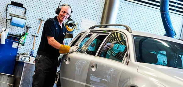 Laga stenskott o slipp byta rutan