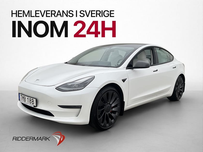 Bild 3 av Tesla Model 3 Performance Svensksåld Ljus-Interiör