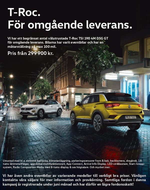 Just nu har vi ett begränsat antal bilar i lager med lägre skatt pga registrering före 1/7 - kontakta oss på 08-503 338 30