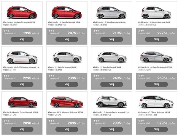 Beställ din Kia privatleasing online