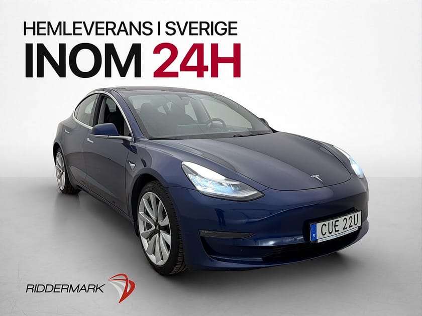 Bild 1 av Tesla Model 3 Long Range AWD Svensksåld Panorama