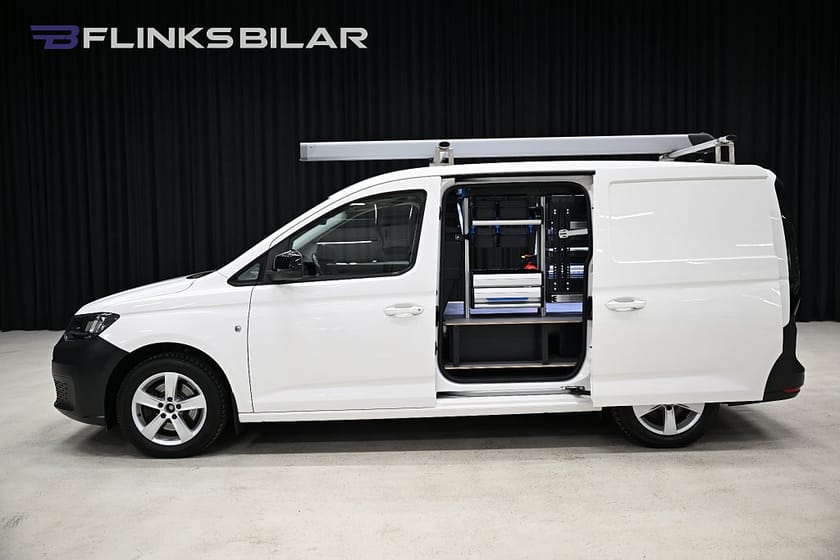 Bild 1 av Volkswagen Caddy Cargo Maxi DSG 122HK Servicebil|Inredd|Dubbeldörr|Sortimo|Pipetube