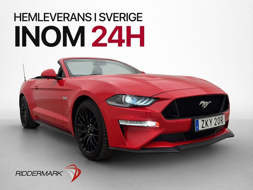 Bild 1 av Ford Mustang GT Cabriolet Convertible 450hk B&O Kamera CarPlay Sv.Såld