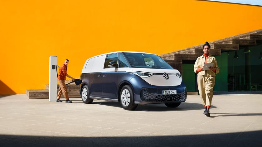 Nya ID. Buzz Cargo - Ställ om med en elektrisk firmabil bakgrundsbild