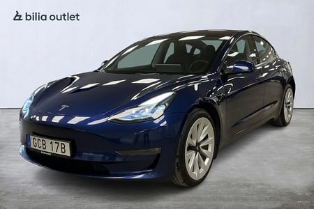 Tesla Model 3 Long Range AWD Nybesiktigad Panoramaglas 360°kam Skinn