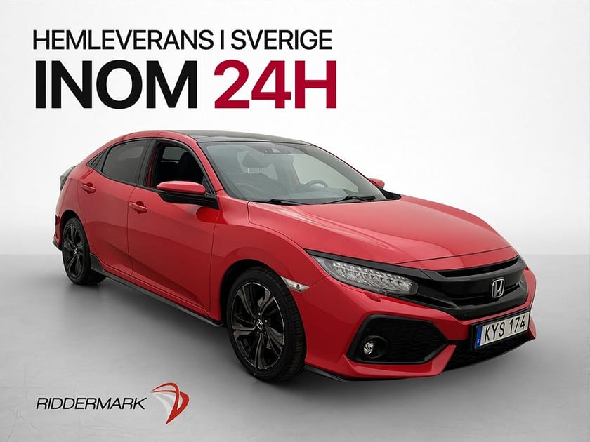 Bild 1 av Honda Civic 182hk Sport Plus Glastak Kamera Navi Nyservad