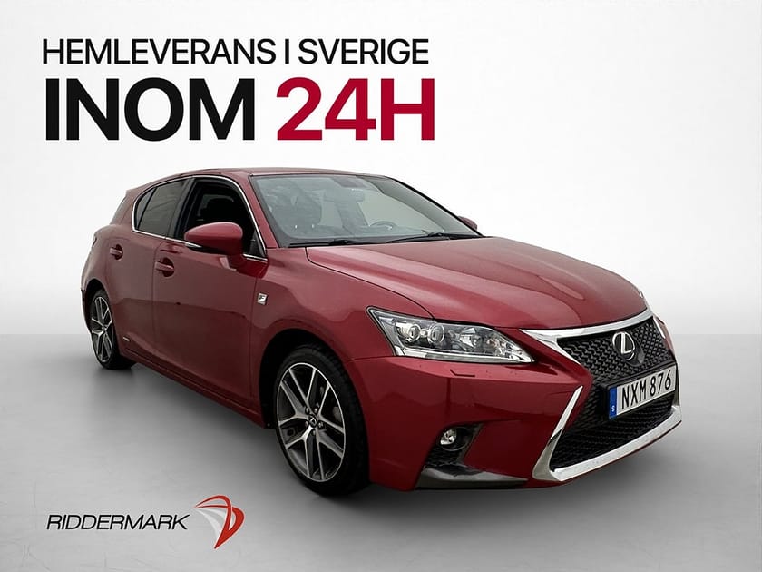 Bild 1 av Lexus CT 200h F Sport Kamera Navi Farthållare Skinn Elstol