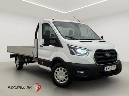 Ford Transit 350 Chassi Cab FLAKBIL LÅNGFLAK Värmare 3-Sit CARPLAY Moms