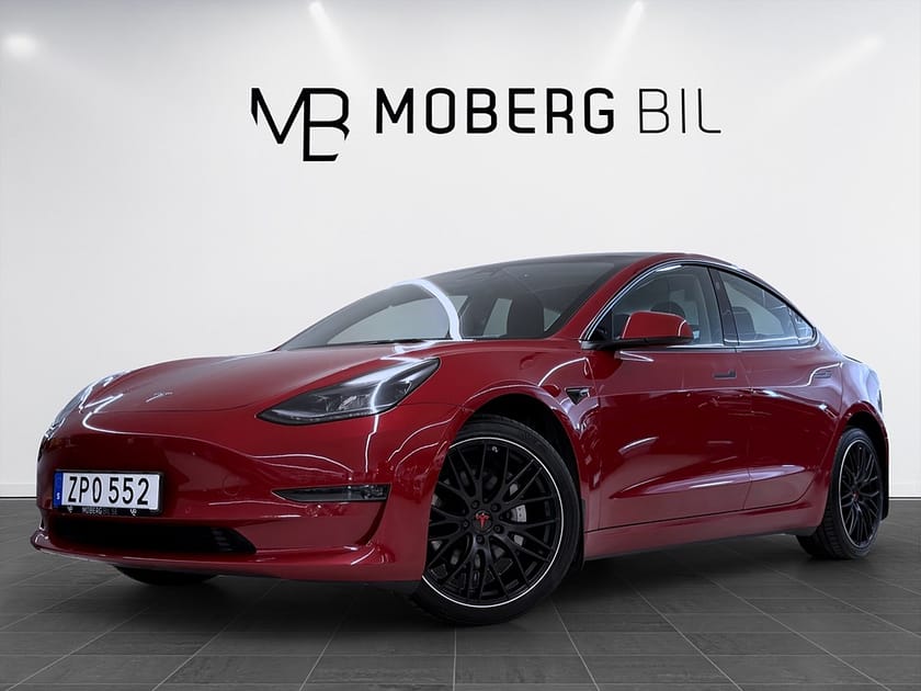 Bild 1 av Tesla Model 3 Long Range AWD 440hk Pano Läder Navi Drag B-Kamera