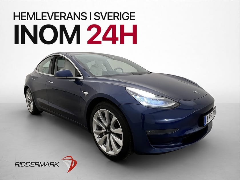Bild 1 av Tesla Model 3 Long Range AWD 440hk Pano Kamera Navi Läder