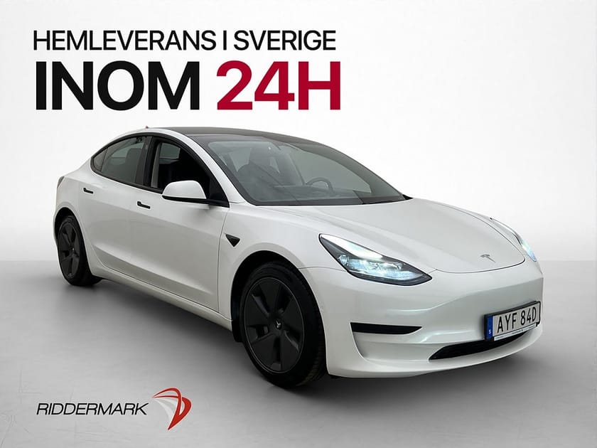 Bild 1 av Tesla Model 3 Standard Range Plus Panorama Autopilot Svensksåld