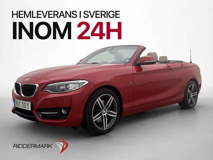 Bild 3 av BMW 220i Convertible 220 Sport line Sensorer Skinn Farthållare