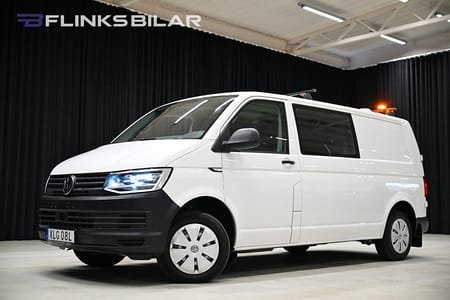 Volkswagen Transporter DSG 150HK L2|Dubbelhytt|LED|Inredd|Drag|Värmare|Leasbar