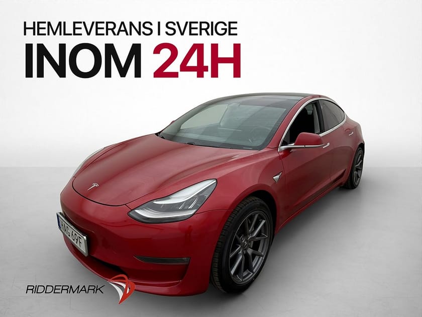 Bild 1 av Tesla Model 3 Long Range AWD Svensksåld Panorama Skinn
