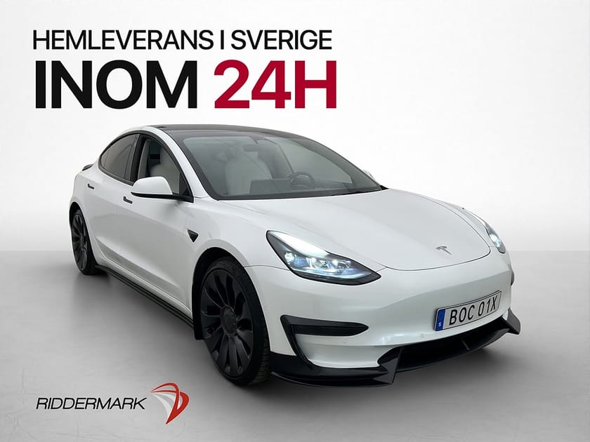 Bild 4 av Tesla Model 3 Performance Ljus interiör Autopilot Svensksåld