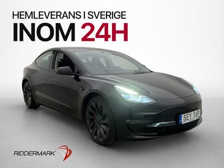Tesla Model 3 Performance 513hk  Autopilot Pano Sv-Såld MOMS