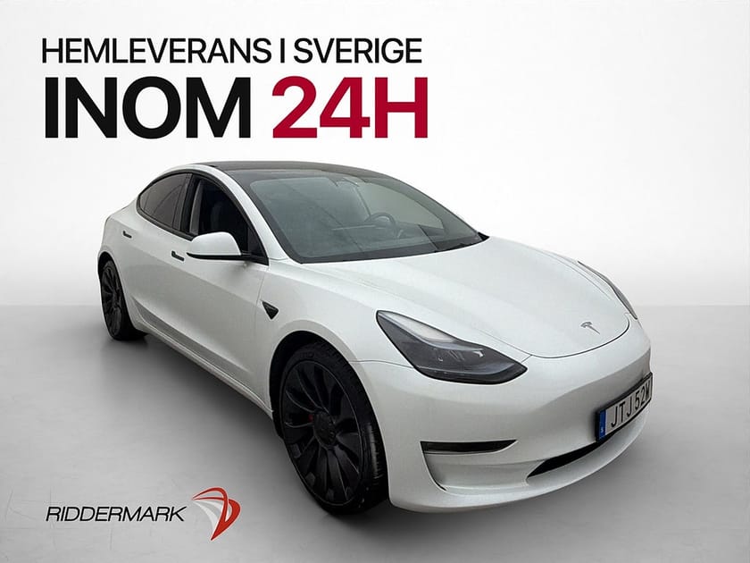 Bild 1 av Tesla Model 3 Performance AWD Panorama Svensksåld