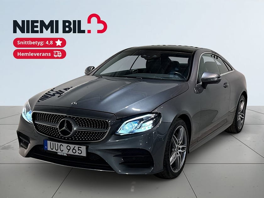 Bild 1 av Mercedes-Benz E 200 4MATIC Coupé AWD Aut AMG Line Pano Pvärm HuD Kamera Skinn