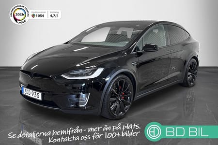 Tesla Model X P100D 6-SITS 611 HK PANORAMA SKINN AWD LUFTFJÄDRING